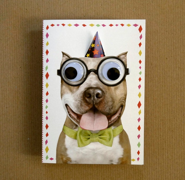 Silly Nerd Party Dog Greeting Card