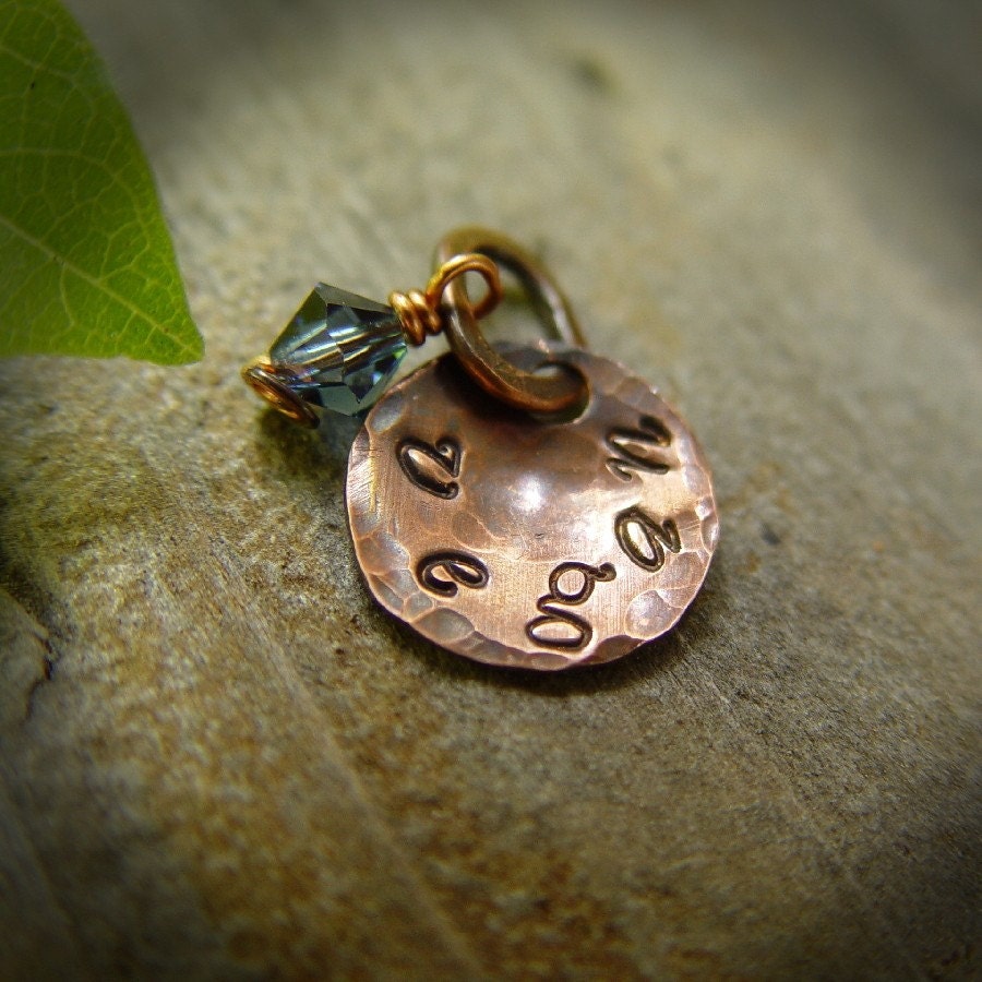Super Cute Vegan Word Copper Pendant Charm Hand Stamped
