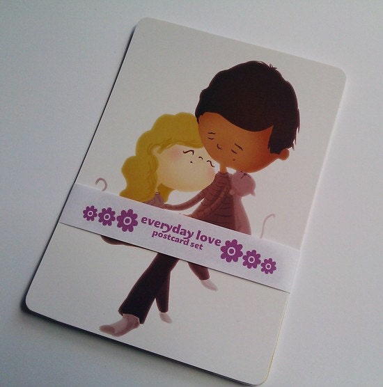 Everyday Love Illustration Postcard Set 5x7