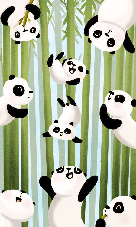 Panda Art, Panda Painting, Panda, Nursery wall art, Kids Art, Cute Animal Wall Decor - "Pandamonium" - Art Print 13x19
