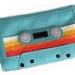 Mix Tape IPhone Ipod Case - Teal with Multi-Colored Stripes