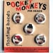 5 Sock Monkey Pins --vintage red heel monkeys-- FLOATING HEADS SET