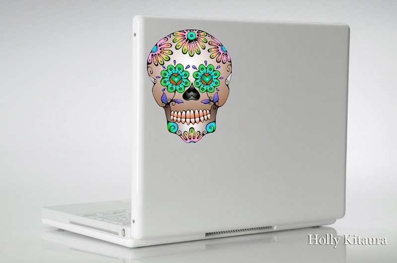 Sugar Skull decal Dia De Los Muertos Day of the Dead vinyl decal sticker peach