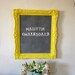 SALE 20% Off at Check-out Chalkboard, Magnetic Chalkboard, Memo Board, Vintage Ornate Frame Sunshine YELLOW 18" x 21"