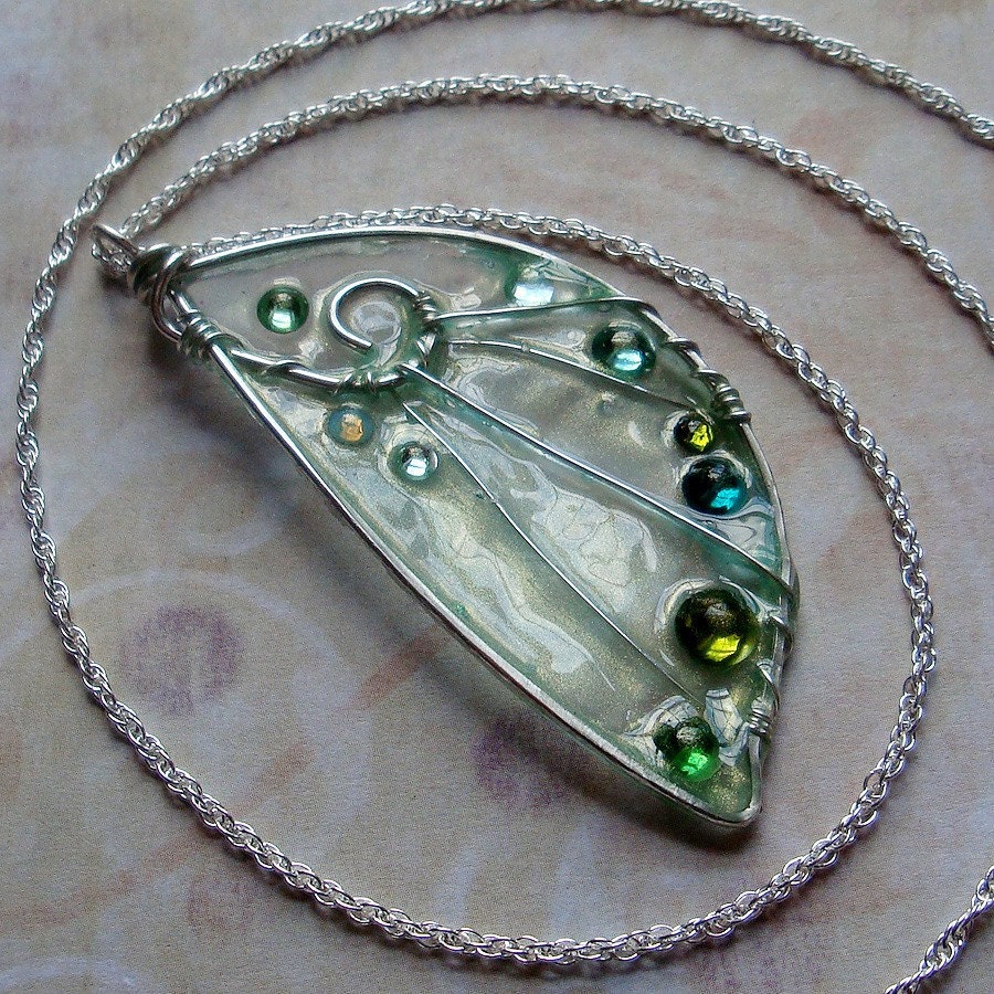 Faery Wings Necklace in Woodland Faery