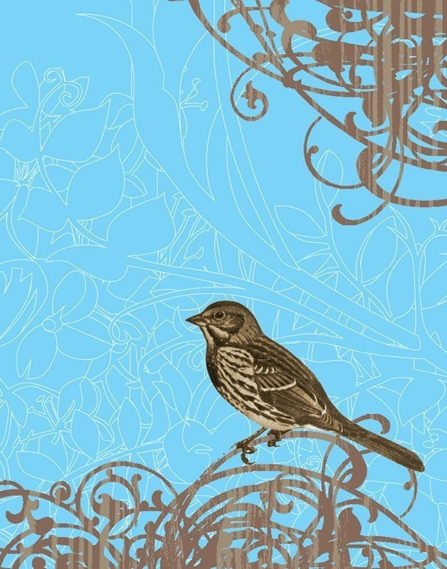 blue plus bird print