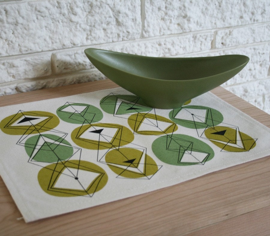 Sale - Set of 4 eco friendly placemats "Avocado Kitchen"