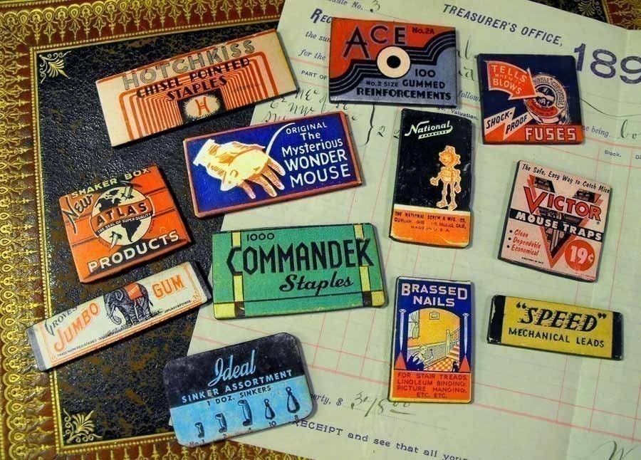 Vintage Package Labels Wooden Cuts Made in the USA