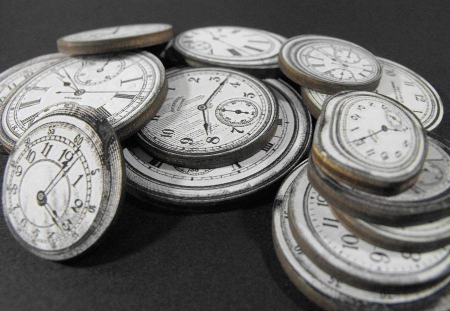 Wood Clock Faces with a Salvador Dali Twist