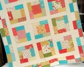 PDF Quilt Pattern....Baby or Lap Size, Quick and Easy Charm Squares or Fat Quarters, A Sunday Charmer