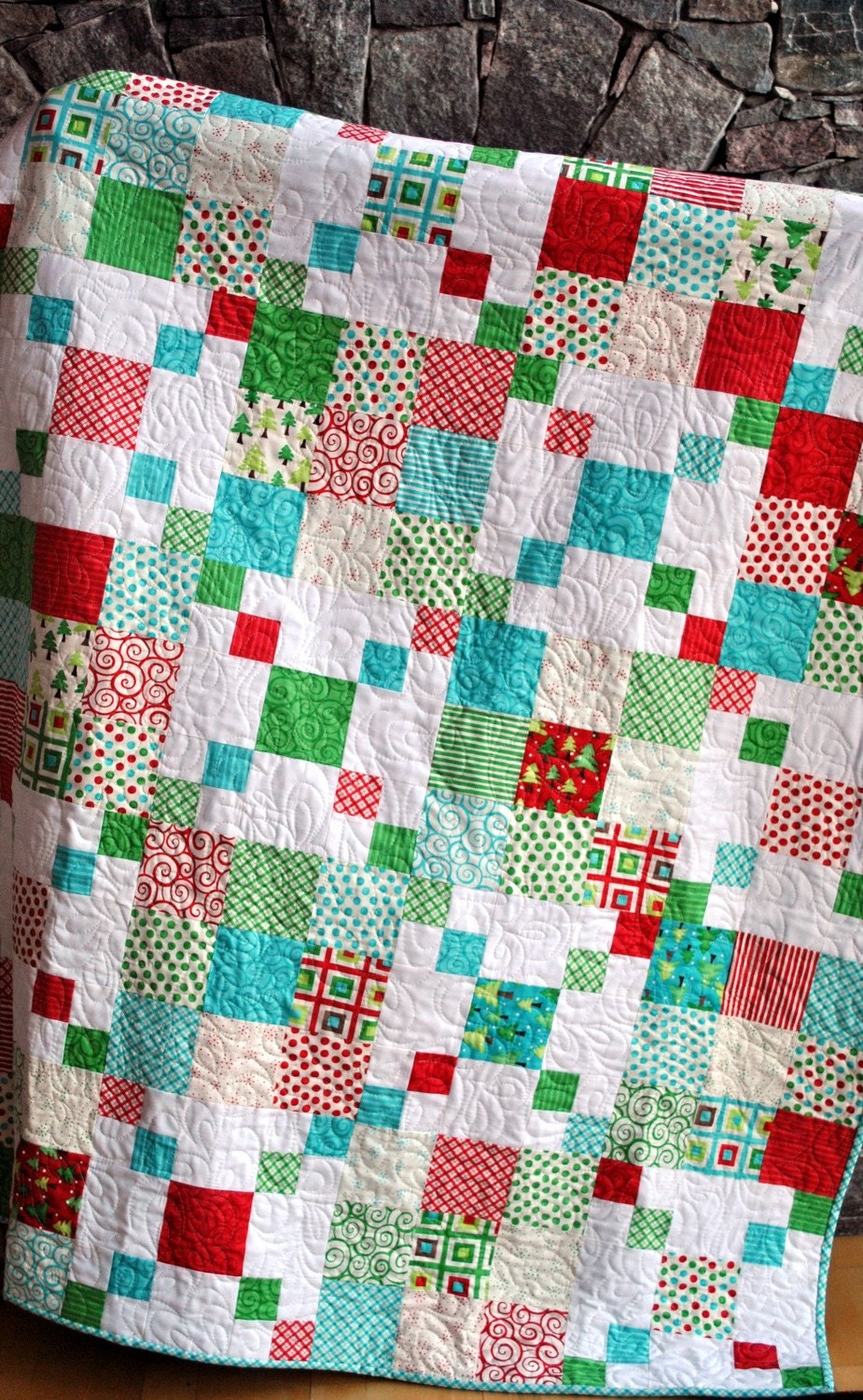 Patchwork Quilt, Large Lap Quilt, pattern also for sale