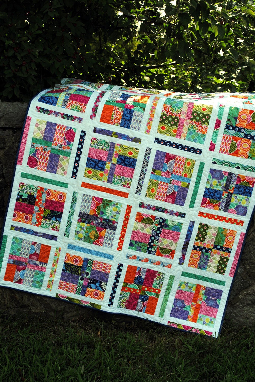 Patchwork Lap Quilt, Kate Spain's Terrain fabric, pattern also for sale