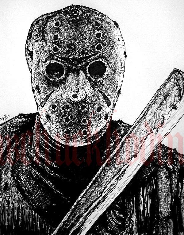 Print  8x10" - Jason - Friday the 13th Horror Slasher 80s Jason Voorhees Scary Movie 1980's Freddy Halloween Death Serial Killer Evil