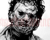 Print 8x10" - Leatherface - Texas Chainsaw Massacre Horror Halloween 70s Vintage Dark Art Blood Fetish Freddy Jason Scary Pop Scary