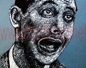 Pee Wee Herman - Orignial Drawing Portrait Pop Art Paul Ruebons Cult Funny Cute Show Vintage 80s 1980s Gay Lowbrow