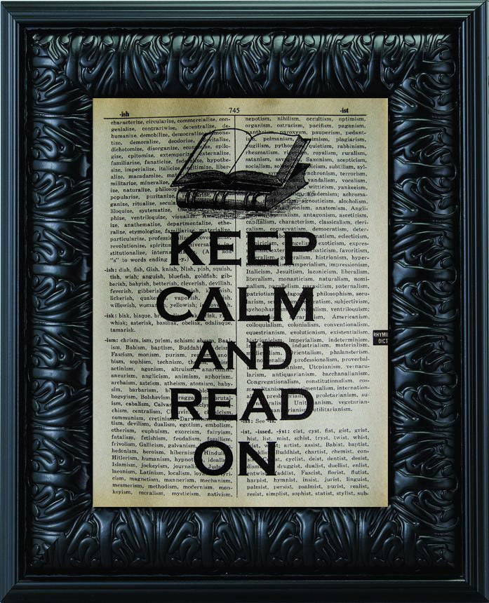 KEEP CALM, And READ On, Steampunk, Vintage, Books, Art Print,