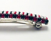 Red and Black Beaded Barrette - Georgia Colors UGA