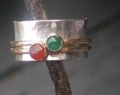 Custom Spinning Gemstone Mother's Ring for flowertothepeople