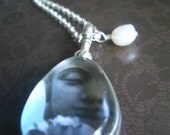 Buddha Teardrop Glass Locket by donnaodesigns