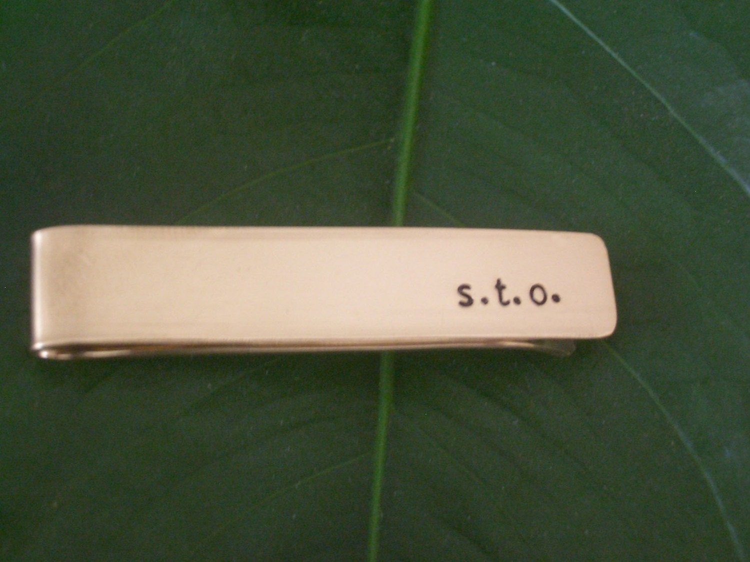 Gold Fill Hand Stamped Tie Bar by donnaodesigns