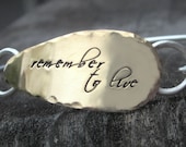 Golden Hand Stamped ID Bracelet by donnaodesigns