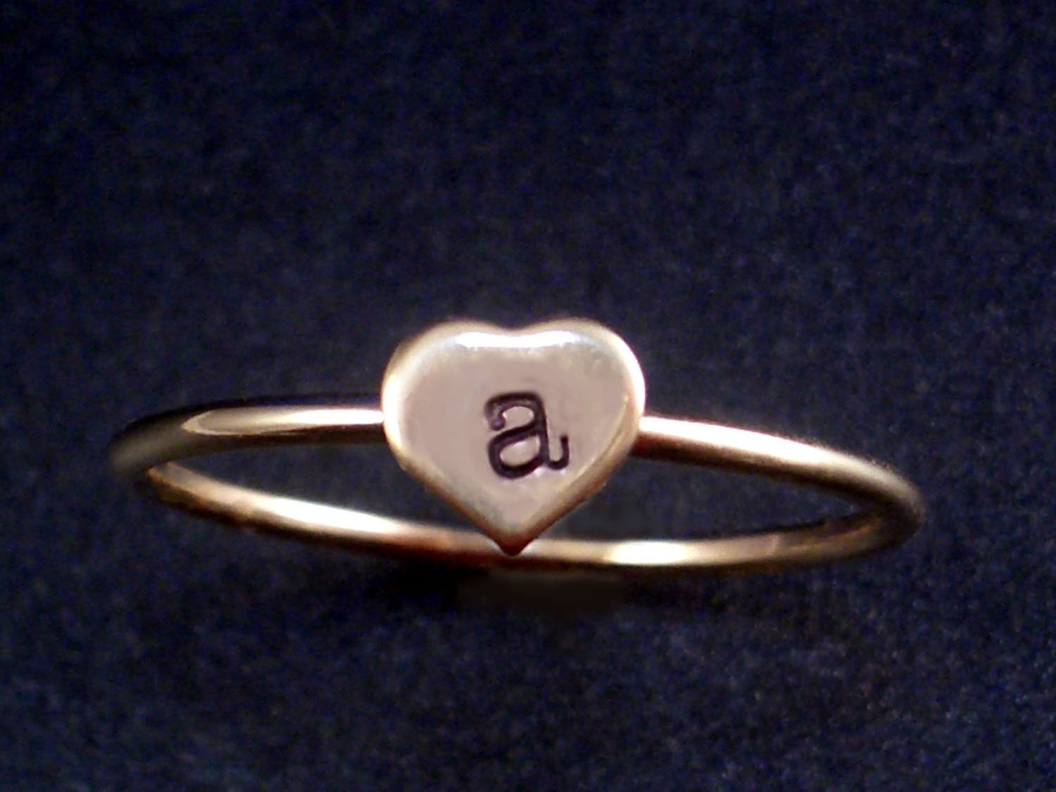 Hand Stamped Heart Initial Ring  for babieedoll
