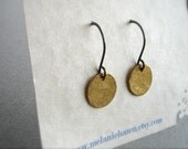 Golden Droplet- Blackened Silver and Brass Earrings