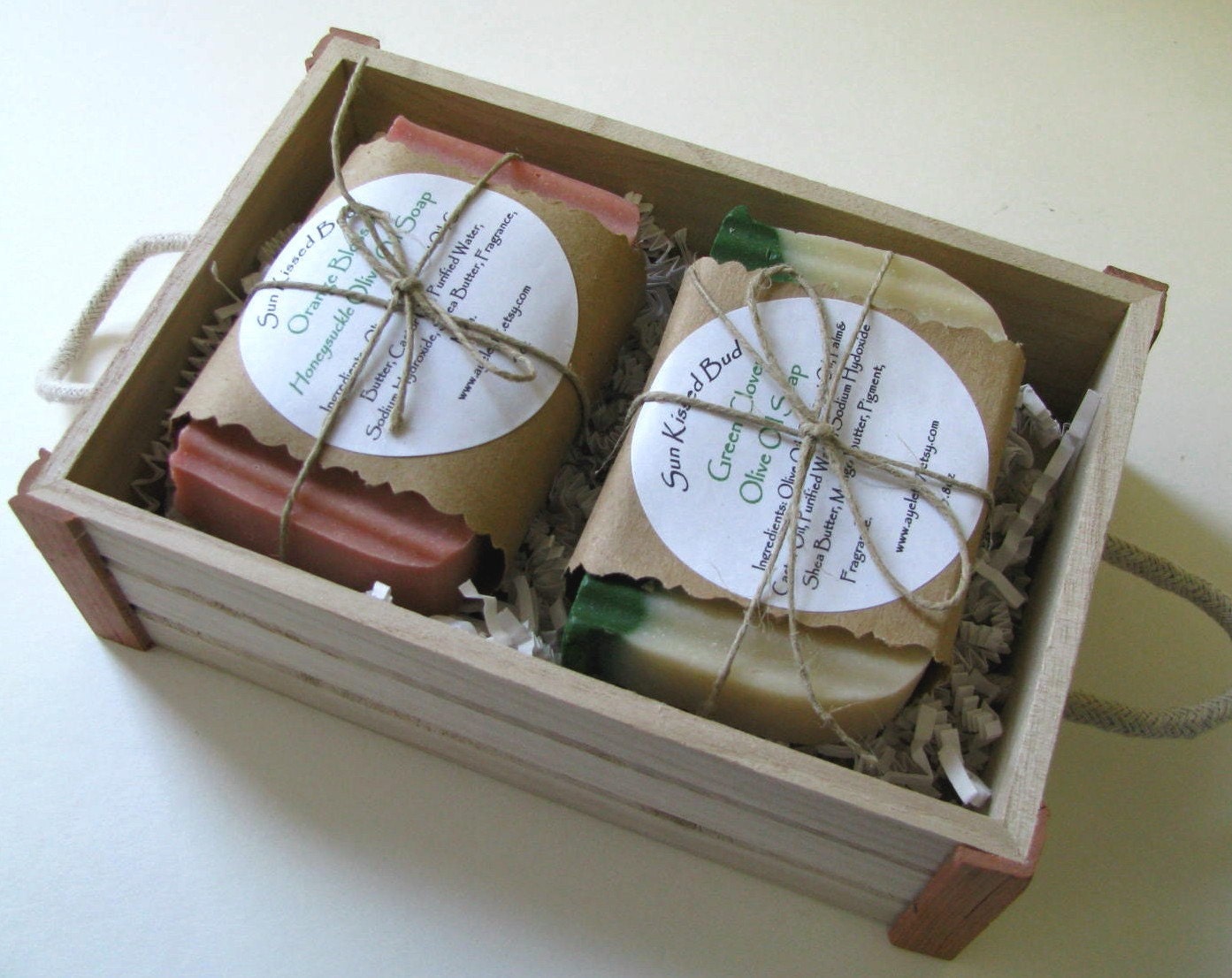 Two Cold Process Soaps  Set on a  Wooden Crate- You Pick The Soaps