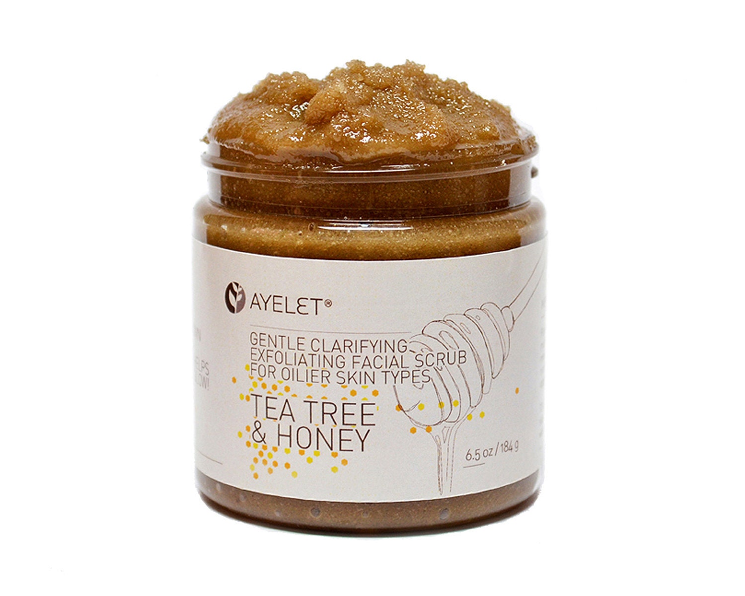 Tea Tree and Honey- Gentle Clarifying Exfoliating Facial Scrub For Combination, and Oilier Skin Types - 7 oz
