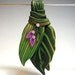 Purple and Green Polymer Clay and Dichroic Glass Pendant by Cheryl