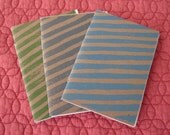 Hand Bound Letterpress Stripe Notebook Single - grid paper