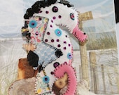 Super Sized Seahorse Quilty Critter - Glamourous Glenda - Beaded and sequined