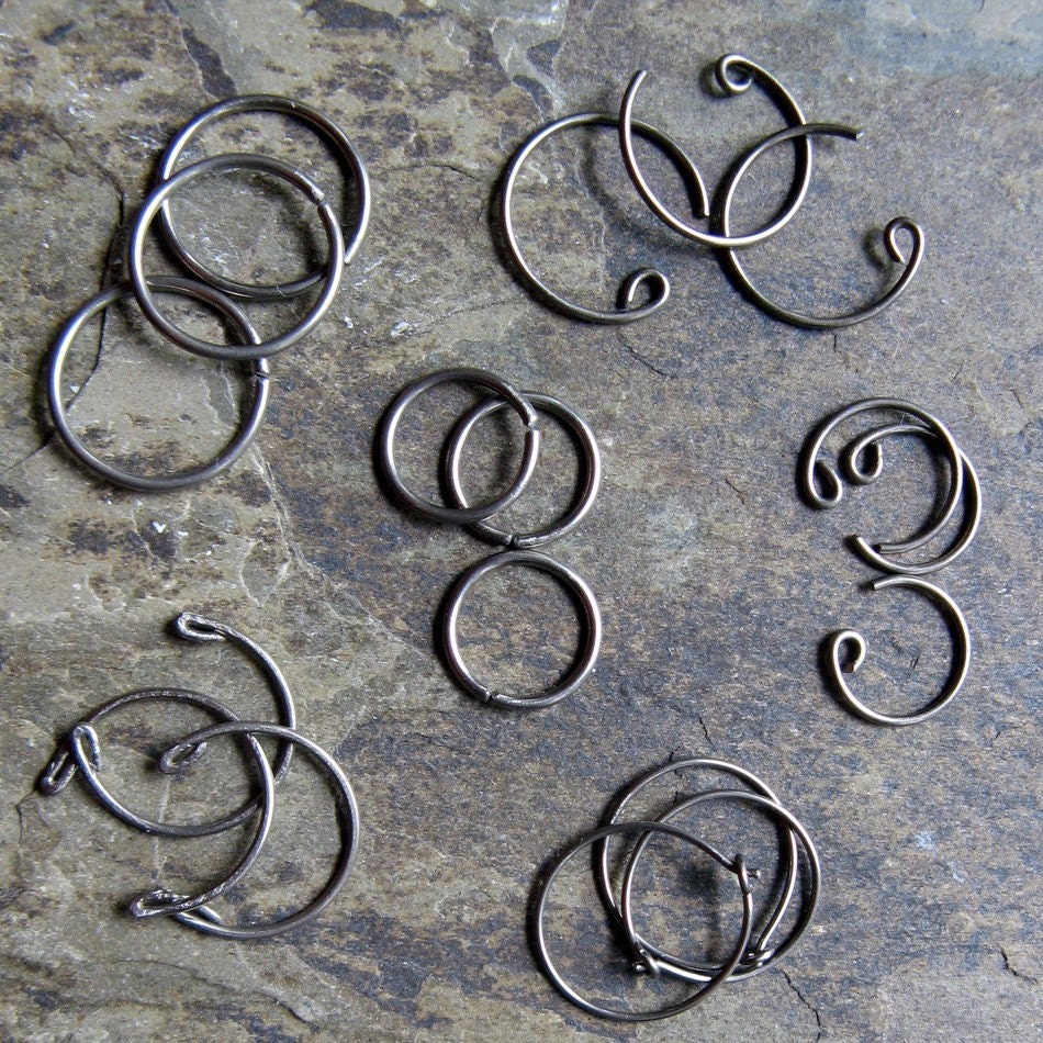 niobium nose collection-- primitive series-- handmade by thebeadedlily on etsy