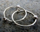 quicksilver-- beaded hoop earrings-- primitive series-- handmade by thebeadedlily on etsy