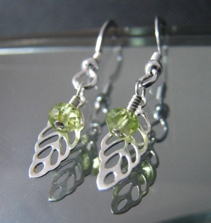 Sterling silver and peridot earrings Custom designer jewelry Australian Designer MSIA team jewellery