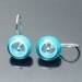 Glass Circle Earrings - Aqua - Ready to ship