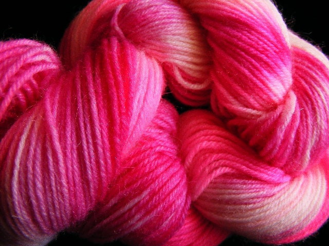 Clearance Handpainted Wool Yarn PINK VALENTINE Superwash Wool Nylon Sock Yarn Fingering Weight