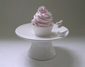 Large Ceramic Bird Cupcake Stand in White