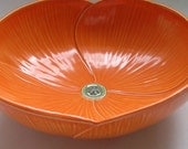 Ceramic Serving Poppy Bowl, Centerpiece, Fruit Bowl
