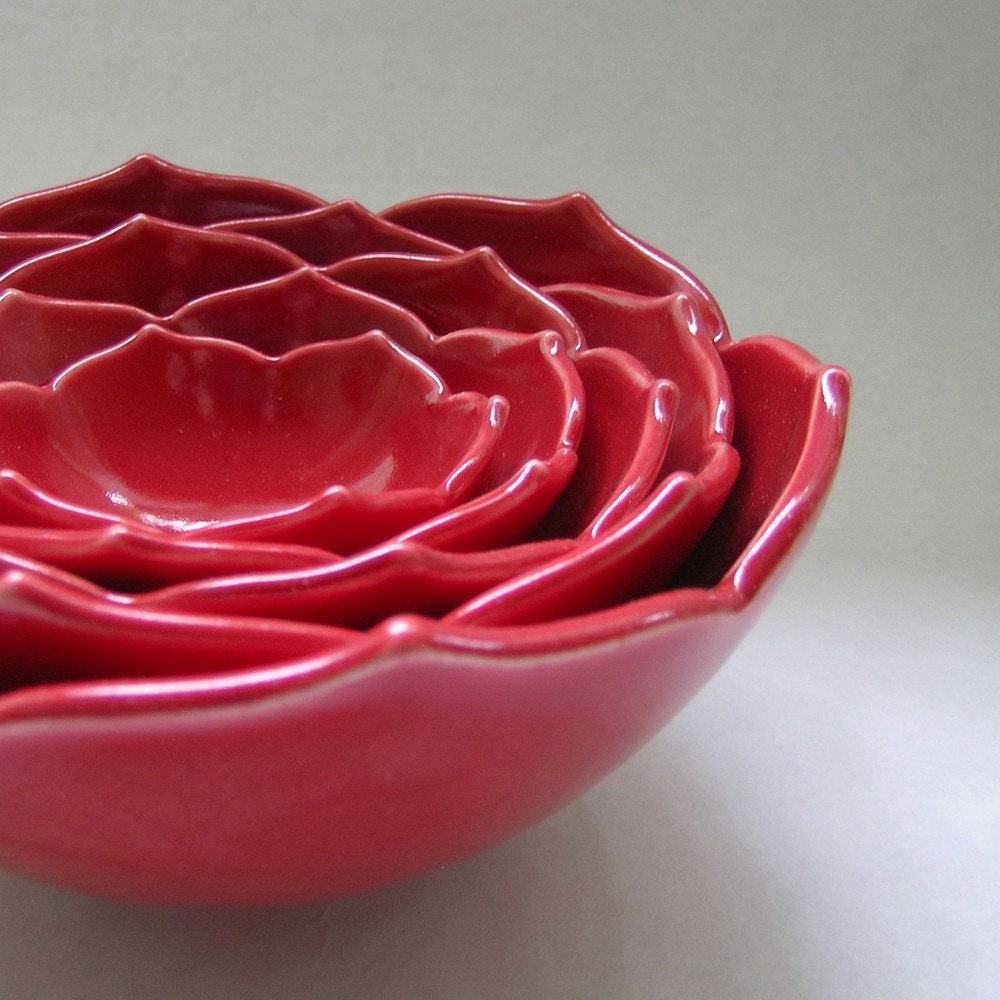 SALE Five Nesting Lotus Bowls