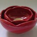 Pair of Mini Nesting Ranunculus Bowls in Red