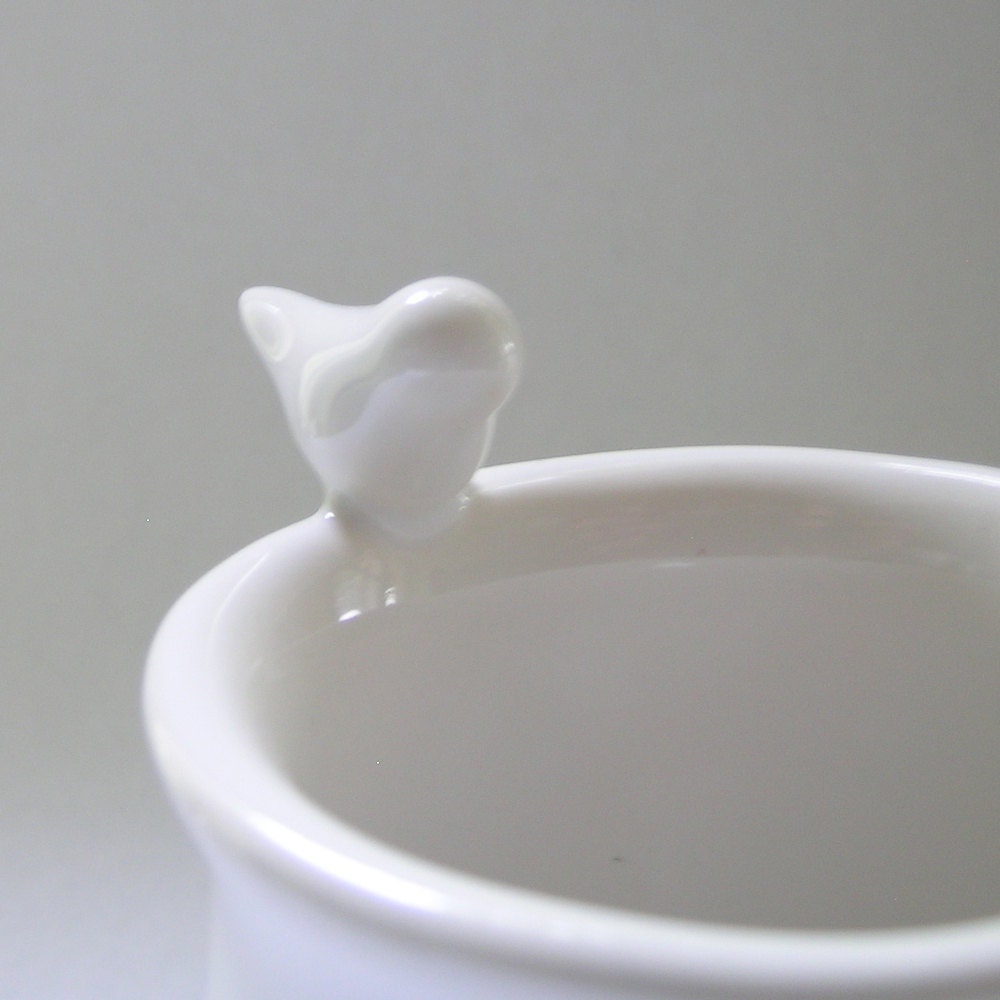 Bird Ceramic Vase in White