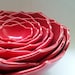 Eight Nesting Lotus Ceramic Bowls in Red