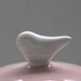 Bird Ceramic Cupcake Stand with Scallop Bell Jar in Pink