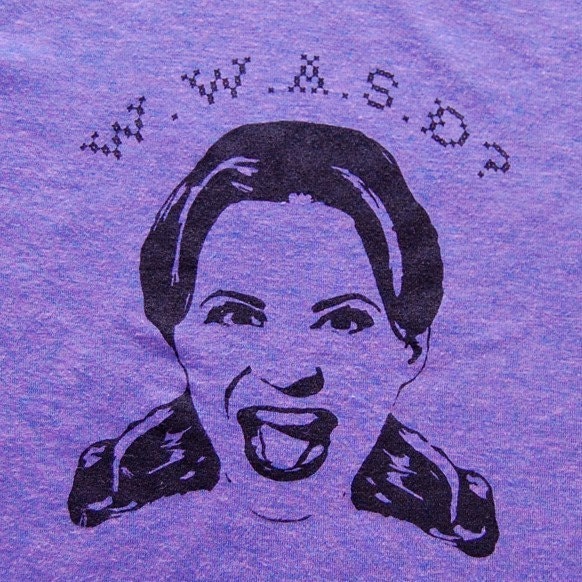 Secret Lovers - What Would Amy Sedaris Do tshirt - Tri Orchid - UNISEX XS