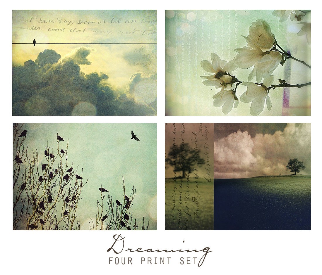 Dreaming, Set of Four Nature Art Prints -  Wall Art Grouping, Print Set