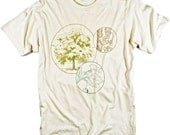 Tree T-shirt Leaf Bark of Sycamore Tree Vintage Botanical Graphic Tee S,M,L,XL,XXL