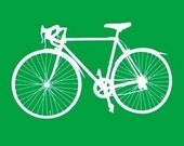 10 Speed Bike Retro Schwinn Bicycle Silhouette Graphic Kelly Green T-shirt - S,M,L,XL,XXL Sizes Available