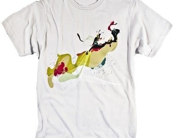 Abstract Art Geometric Ink Colorful Splatter Cool Graphic T-shirt (S,M,L,XL,XXL available)