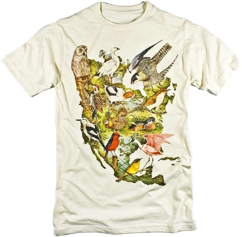 Birds of North America Collage Audubon Painting Colorful Graphic T-shirt (S,M,L,XL,XXL available)